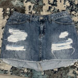 VANILLA STAR DENIM JEAN MINI SKIRT